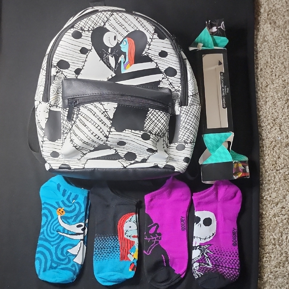 Nightmare Before Christmas Kids Backpack and Socks Set, NWT